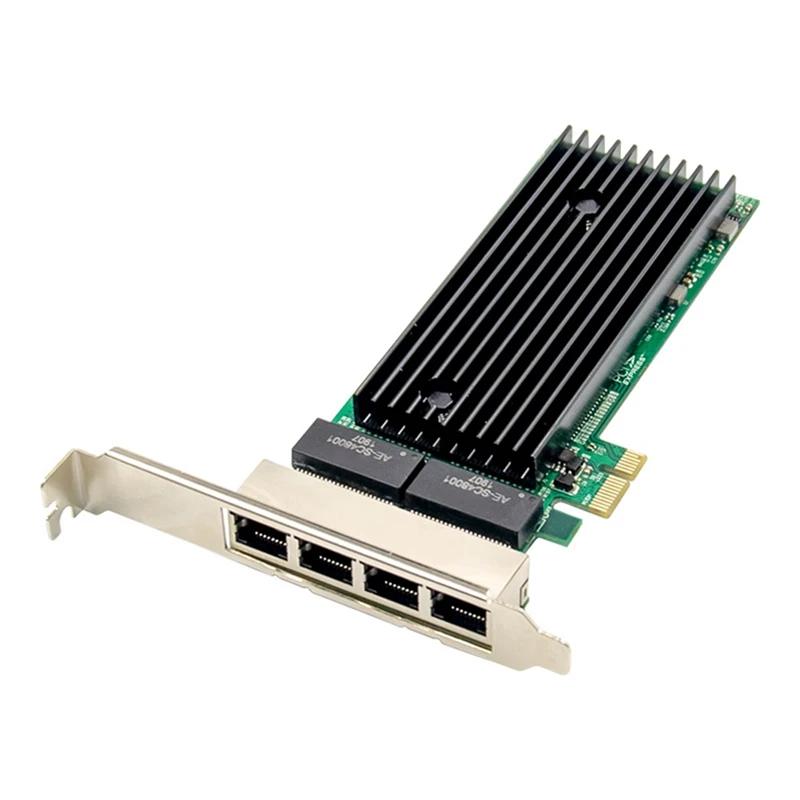 LAN  Ʈ  ⰡƮ Ʈũ ī, 2X PCI-E 4 Ʈ RJ45  1X Pcie X1 82576 Ĩ, 10, 100, 1000Mbps